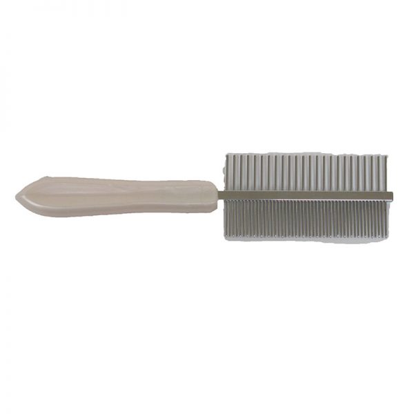 PEIGNE DOUBLE POUR CHATS -MANCHE FINI NACRE, DOUBLE SIDED COMB FOR CATS-MOTHER-OF-PEARL HANDLE FINISH