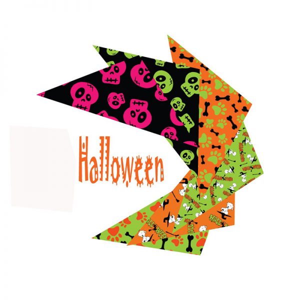 SAC DE 72 FOULARDS/BANDANAS HALLOWEEN POUR CHIENS, BAG OF 72 HALLOWEEN BANDANA/SCARF FOR DOGS