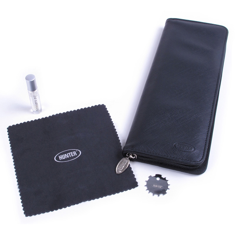 35938c CISEAUX PROFESSIONNEL HUNTER – 8” COURBÉ EN ACIER INOXYDABLE, PROFESSIONAL HUNTER STAINLESS STEEL SHEARS – 8′ CURVED -CASE