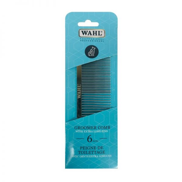 PEIGNE PRO 6” -DENTS EXTRA LONGUES, 6′ PROFESSIONAL GROOMER COMB -EXTRA LONG PINS