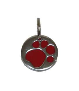 6 PACK MEDALLION, PAW PRINT- RED