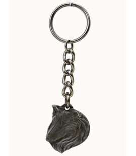 COLLIE PEWTER KEYCHAIN