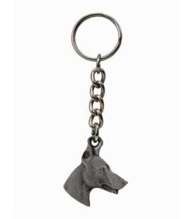 DOBERMAN PEWTER KEYCHAIN